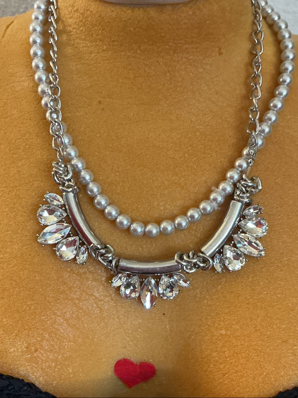 Pearl & Crystal Silver-Tone Layered Necklace